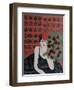 Lady with Red Hat and Red Roses, 2015-Susan Adams-Framed Giclee Print