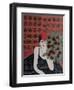 Lady with Red Hat and Red Roses, 2015-Susan Adams-Framed Giclee Print