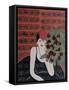 Lady with Red Hat and Red Roses, 2015-Susan Adams-Framed Stretched Canvas