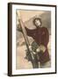 Lady with Skis-null-Framed Art Print