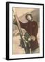 Lady with Skis-null-Framed Art Print