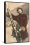 Lady with Skis-null-Framed Stretched Canvas