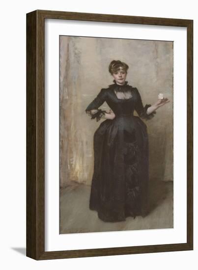 Lady with the Rose (Charlotte Louise Burckhardt), 1882-John Singer Sargent-Framed Giclee Print