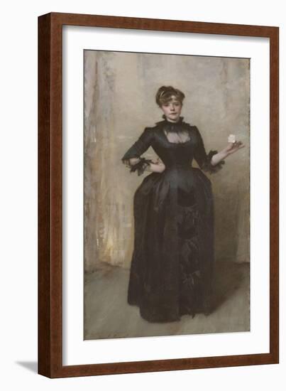 Lady with the Rose (Charlotte Louise Burckhardt), 1882-John Singer Sargent-Framed Giclee Print