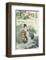 Lady with Tiger-null-Framed Premium Giclee Print