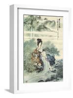 Lady with Tiger-null-Framed Premium Giclee Print