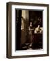 Lady Writing a Letter with Her Maid, circa 1670-Johannes Vermeer-Framed Giclee Print