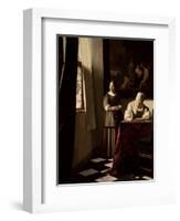 Lady Writing a Letter with Her Maid, circa 1670-Johannes Vermeer-Framed Giclee Print