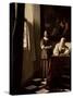 Lady Writing a Letter with Her Maid, circa 1670-Johannes Vermeer-Stretched Canvas