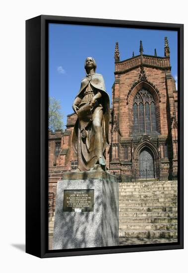 Lady Wulfrun Statue and St Peters Church, Wolverhampton, West Midlands-Peter Thompson-Framed Stretched Canvas