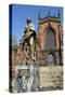 Lady Wulfrun Statue and St Peters Church, Wolverhampton, West Midlands-Peter Thompson-Stretched Canvas