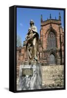 Lady Wulfrun Statue and St Peters Church, Wolverhampton, West Midlands-Peter Thompson-Framed Stretched Canvas