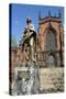 Lady Wulfrun Statue and St Peters Church, Wolverhampton, West Midlands-Peter Thompson-Stretched Canvas