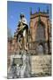 Lady Wulfrun Statue and St Peters Church, Wolverhampton, West Midlands-Peter Thompson-Mounted Photographic Print