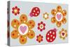 Ladybird Flowers-Carla Martell-Stretched Canvas