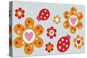 Ladybird Flowers-Carla Martell-Stretched Canvas