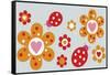Ladybird Flowers-Carla Martell-Framed Stretched Canvas