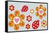 Ladybird Flowers-Carla Martell-Framed Stretched Canvas