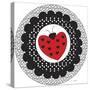 Ladybug Heart-Leslie Wing-Stretched Canvas