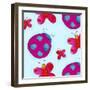 Ladybugs and Butterflies Pattern-null-Framed Giclee Print