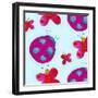 Ladybugs and Butterflies Pattern-null-Framed Giclee Print