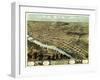 Lafayette, Indiana - Panoramic Map-Lantern Press-Framed Art Print