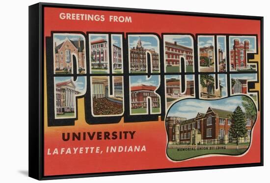 Lafayette, Indiana - Purdue University-Lantern Press-Framed Stretched Canvas