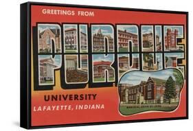 Lafayette, Indiana - Purdue University-Lantern Press-Framed Stretched Canvas