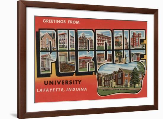 Lafayette, Indiana - Purdue University-Lantern Press-Framed Art Print