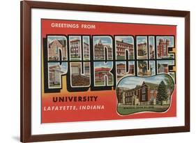 Lafayette, Indiana - Purdue University-Lantern Press-Framed Art Print