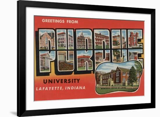 Lafayette, Indiana - Purdue University-Lantern Press-Framed Art Print