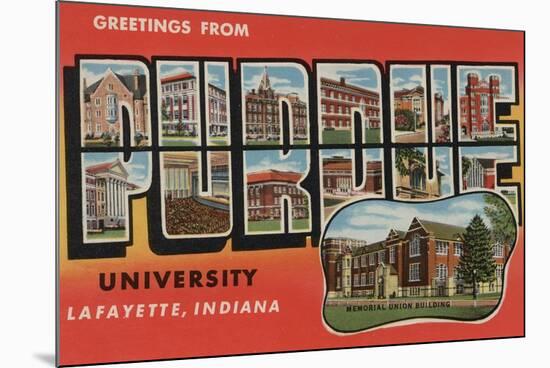 Lafayette, Indiana - Purdue University-Lantern Press-Mounted Art Print