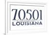 Lafayette, Louisiana - 70501 Zip Code(Blue)-Lantern Press-Framed Art Print