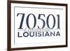 Lafayette, Louisiana - 70501 Zip Code(Blue)-Lantern Press-Framed Art Print