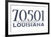 Lafayette, Louisiana - 70501 Zip Code(Blue)-Lantern Press-Framed Art Print