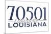 Lafayette, Louisiana - 70501 Zip Code(Blue)-Lantern Press-Mounted Art Print