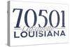 Lafayette, Louisiana - 70501 Zip Code(Blue)-Lantern Press-Stretched Canvas