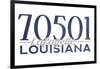 Lafayette, Louisiana - 70501 Zip Code(Blue)-Lantern Press-Framed Art Print