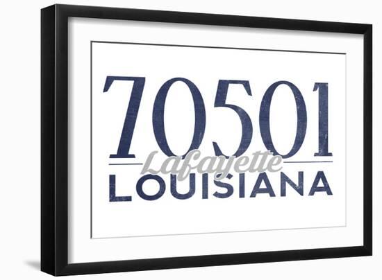 Lafayette, Louisiana - 70501 Zip Code(Blue)-Lantern Press-Framed Art Print