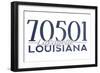 Lafayette, Louisiana - 70501 Zip Code(Blue)-Lantern Press-Framed Art Print