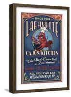 Lafayette, Louisiana - Cajun Kitchen-Lantern Press-Framed Art Print