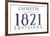 Lafayette, Louisiana - Established Date (Blue)-Lantern Press-Framed Art Print