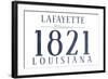 Lafayette, Louisiana - Established Date (Blue)-Lantern Press-Framed Art Print