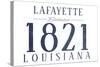 Lafayette, Louisiana - Established Date (Blue)-Lantern Press-Stretched Canvas