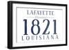 Lafayette, Louisiana - Established Date (Blue)-Lantern Press-Framed Art Print