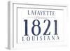 Lafayette, Louisiana - Established Date (Blue)-Lantern Press-Framed Art Print