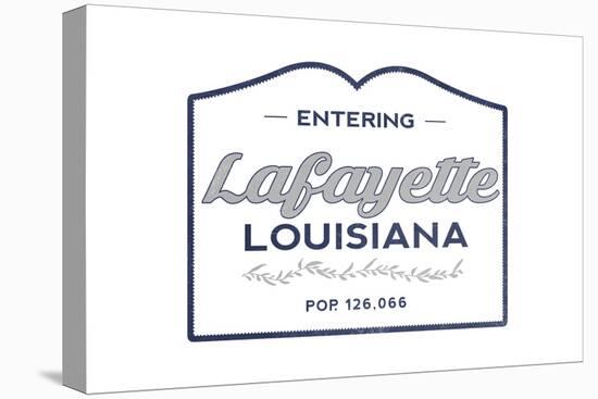 Lafayette, Louisiana - Now Entering (Blue)-Lantern Press-Stretched Canvas
