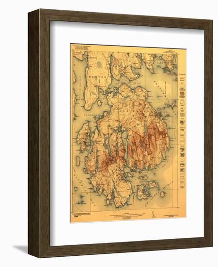 Lafayette National Park - Panoramic Map-Lantern Press-Framed Art Print