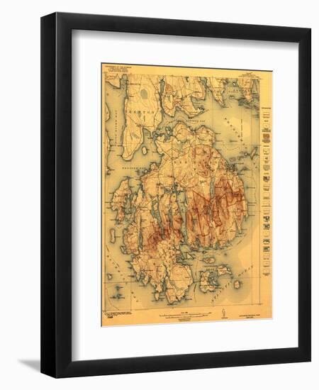 Lafayette National Park - Panoramic Map-Lantern Press-Framed Art Print