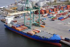 Forklift, Containers and Port-lagardie-Photographic Print